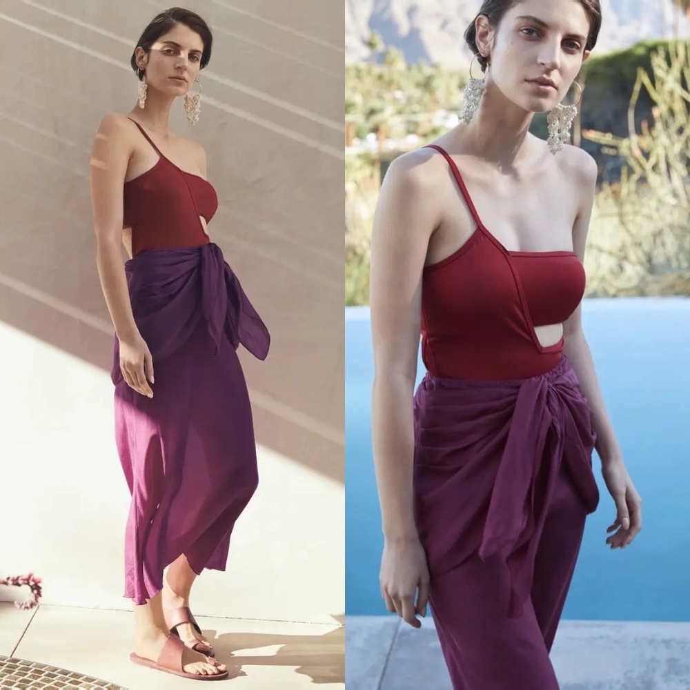 ❌SOLD❌ mesdemoiselles nereide silk faux wrap skirt - Picture 2 of 8